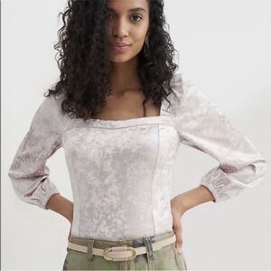 Anthropologie Cream Puff Sleeve Top